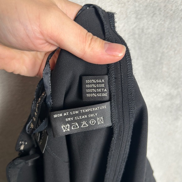 Ralph Lauren Black Label Wide Leg Silk Pants Size 8 Black Quiet Luxury Old Money - Picture 7 of 8